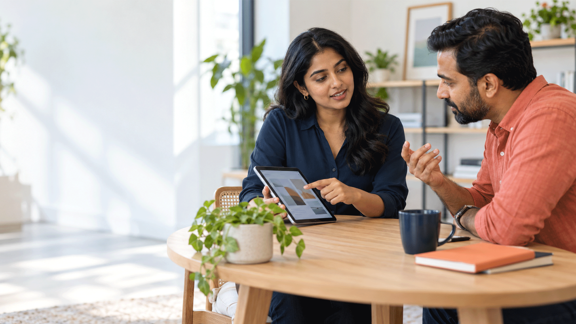 Illustrative consultation between a business owner and a prospective customer